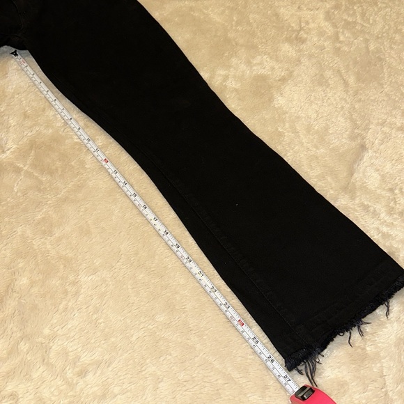 Derek Lam Gia Mid Rise Cropped Flare Jeans in Jet Black Size 25. Raw hem - Picture 8 of 16